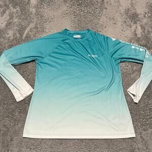 Columbia PFG Shirt Womens XL Teal Blue Long Sleeve Fishing Performance